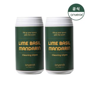 온예록 올인원 청소 세정 롤티슈 45매 2개 라임바질앤만다린