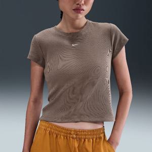 나이키반팔티 SQJ HV4995-214 스포츠웨어 여성 타이트 골지 반팔 티셔츠
