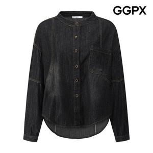 [지지피엑스]차이나넥 스티치 버튼 데님 셔츠 GP9SH039F