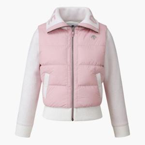 데상트골프자켓 TQT DP42WFKOO1-PIKG 여성 와이드카라 니트 하이브리드 점퍼 / SOFT PINK