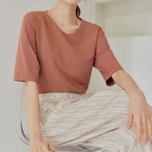 [리블리크]콰트 라운드넥 5부 티셔츠_RE3LT100