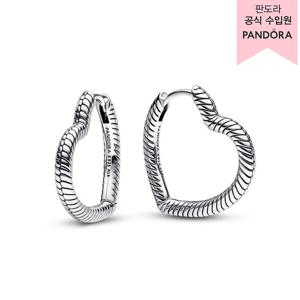[판도라(주얼리)][백화점 보증서 제공] 모멘츠 하트 참 후프 이어링_292236C00