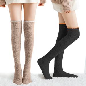 극세사 수면양말 무릎위 긴 롱 양말 스타킹 임산부 수족냉증