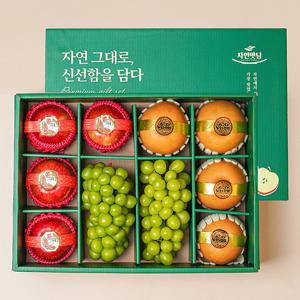[보자기동봉] 정성 혼합4호 (샤인2/사과4/배4) 과일 선물세트