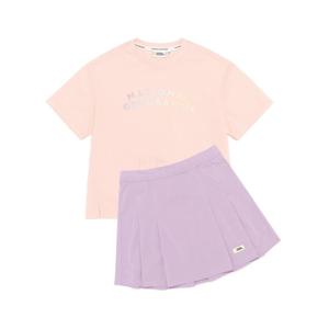 내셔널지오그래픽 키즈 K232GPB910 여아 반팔/스커트 SET PEACH