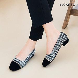 엘칸토 인텐스 여성 트위드 체인 플랫 2cm LCWD33I339