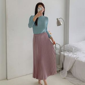 [샵앤]로시 국산 여성 플리츠 간절기 여름 나들이 모임룩 데일리 피아노주름 롱 스커트 BLE-WSK-3078-블랙