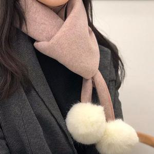 다이안 폼폼 머플러 겨울 여성 남성 커플 목도리 방울