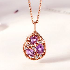 골드팡 18k 프렌치바이올렛 천연 퍼플사파이어 펜던트
