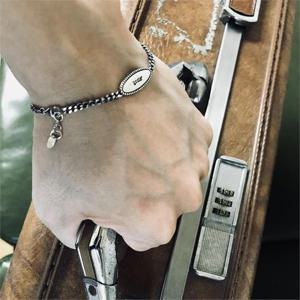 [GENTE] 앤틱 유화체인 로고팔찌 브랜드은팔찌