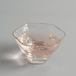 골드테두리 육각 유리찻잔 다기잔 50ml (74007A)