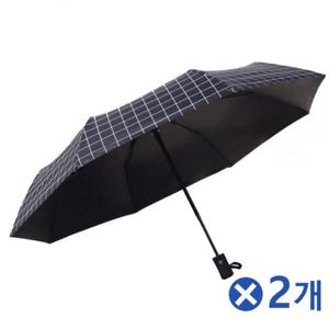 uv차단우산 자동형 3단 체크 암막 양우산x2개 자외선차단양산