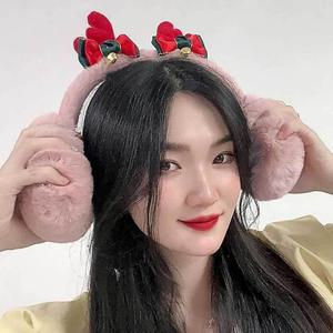 [라일리] Rly 귀마개 인디핑크 루돌프 보온 방한 털 왕 여성