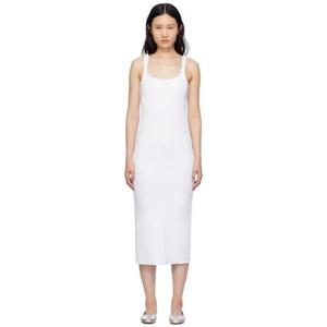 25 FW 끌로에 여성 화이트 러플 미디 드레스 241338F054000