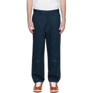 25 FW BAPE 남성 네이비 루즈 핏 슬랙스 231546M191004