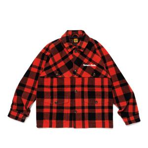 휴먼메이드 체크 울 셔츠 재킷 HM28JK031 RED