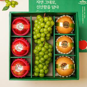 [보자기동봉] 정성 혼합10호 (사과3/배3/샤인2) 과일 선물세트
