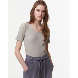 아떼 바네사브루노 여성 24SS 클리어런스라이트카키 골지짜임 반팔 티셔츠 VLTS4B225K1