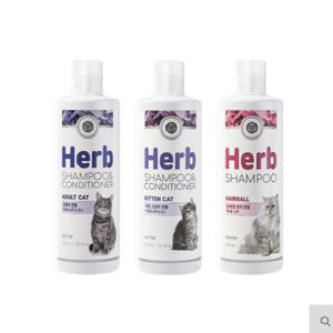 고양이샴푸 목욕용품 허브 캣 헤어볼 샴푸 300ml