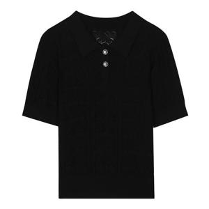 [신원아울렛]펀칭 비즈버튼 카라넥 니트 BIUCF2933 B