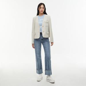 [랩]일자핏 밑단 롤업 데님 팬츠(AQ7DP164)