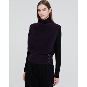 아떼 바네사브루노 여성 24FW 다크퍼플 울혼방 하이넥 니트베스트 VLSW4D403U3