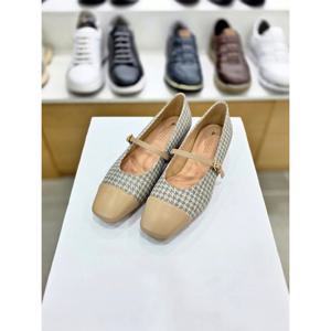 [탠디]체크 스퀘어토 메리제인 여성 2CM굽 구두 베지 125008_DG
