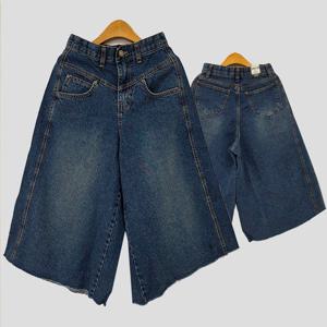 [아이우먼]빅사이즈데님바지 U121L503 나인샌드워싱청치마바지 LO