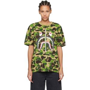BAPE 티셔츠 카키 ABC 카모 샤크 크리스탈 스톤 티셔츠 241546F110101