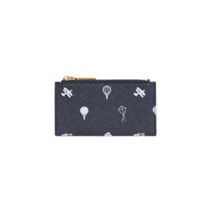 톰브라운 페블 그레인 레더 3D 카이트 하프 드롭 지퍼 카드 지갑 네이비 MAW237A-07915-415