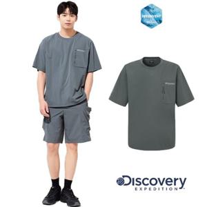 디스커버리25SS 여름 [DXTR7C053GRD] 공용 프레시벤트 폴튼 트레이닝 포켓 포인트 티셔츠