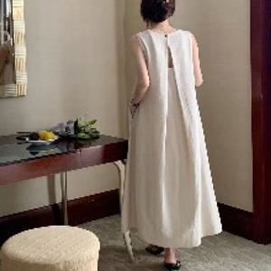 (127000105) 뒤가살짝열리는서스펜더원피스 바캉스