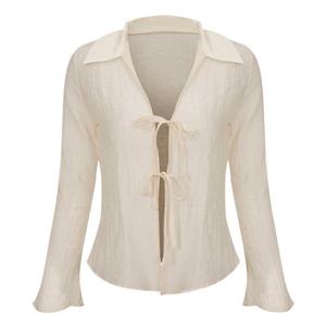[파슨스] Tie Up See-Through Cardigan [ASSS4BL03]