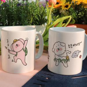 아트박스/꾸밈 cf906-디자인머그컵2p-코알라와강아지의여행떠나