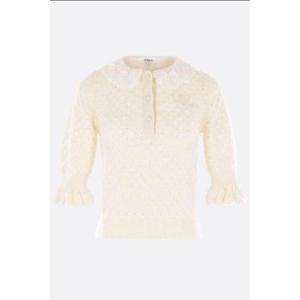 CHLOE short-sleeve sweater in cotton wool blend CH25AMP47590107