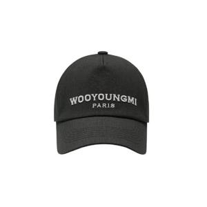 우영미 화이트 자수 로고 볼캡 그레이 데님   22FW W223AC52941G