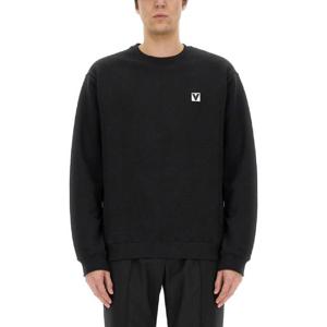 VALENTINO COTTON CREWNECK SWEATSHIRT WITH CHEZ VALENTINO PATCH 6V3MF28RAQS0NO