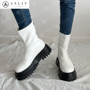 [애슬릿] 여성 겨울 기모 안감 통굽 워커 앵클 부츠