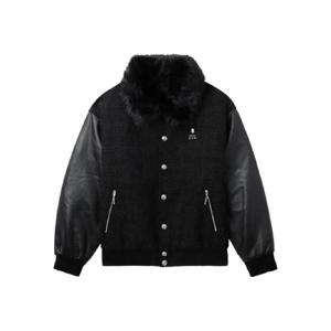 25 FW BAPE BLACK A BATHING APE 트리밍 칼라 봄버 재킷 001HJK701303M TP440962037