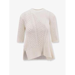 SACAI Asymmetrical cotton blend sweater 2508018