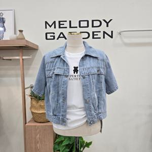 [멜로디가든]멜로디가든 크롭 반팔 데님 자켓 M25M4J105_SH