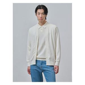 [빈폴멘]우븐 믹스 카디건  아이보리 (BC475AC060) .