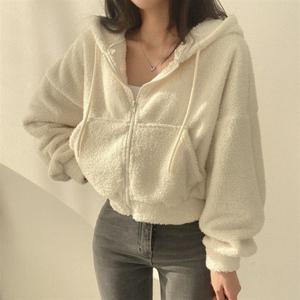 델라피코 양털후드 집업 데일리 의류 크롭 SD-241040