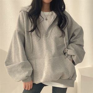 LK-TA11 1컬러 무지 스포티 후드티 베이직 여성 의류 데일리 캐주얼