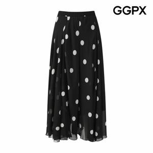 [GGPX] 빅 도트 쉬폰 롱 스커트 (GP8SK006F)