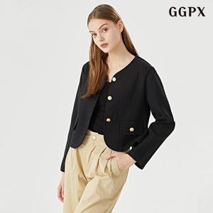 [지지피엑스]라운드넥 심플 하객 트위드 여성 긴팔 자켓 (GOCJK009D)