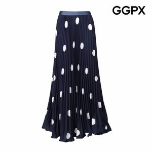 [GGPX] 빅 도트 플리츠 맥시 밴딩 스커트 (GP9SK008F)