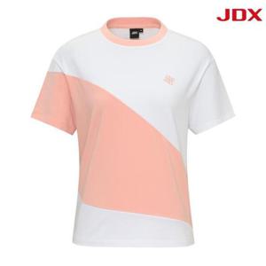 JDX HC03 여성 물결 배색 라운드 티셔츠 X2TSW6558
