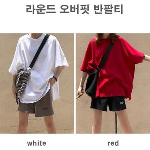 여자티셔츠 오버사이즈 여자 큰 티셔츠 넉넉한 라운드넥 레이어드