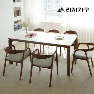 라자가구 에이든 SE0 포세린 세라믹 원목 1800 테이블 6인 식탁세트 의자6개